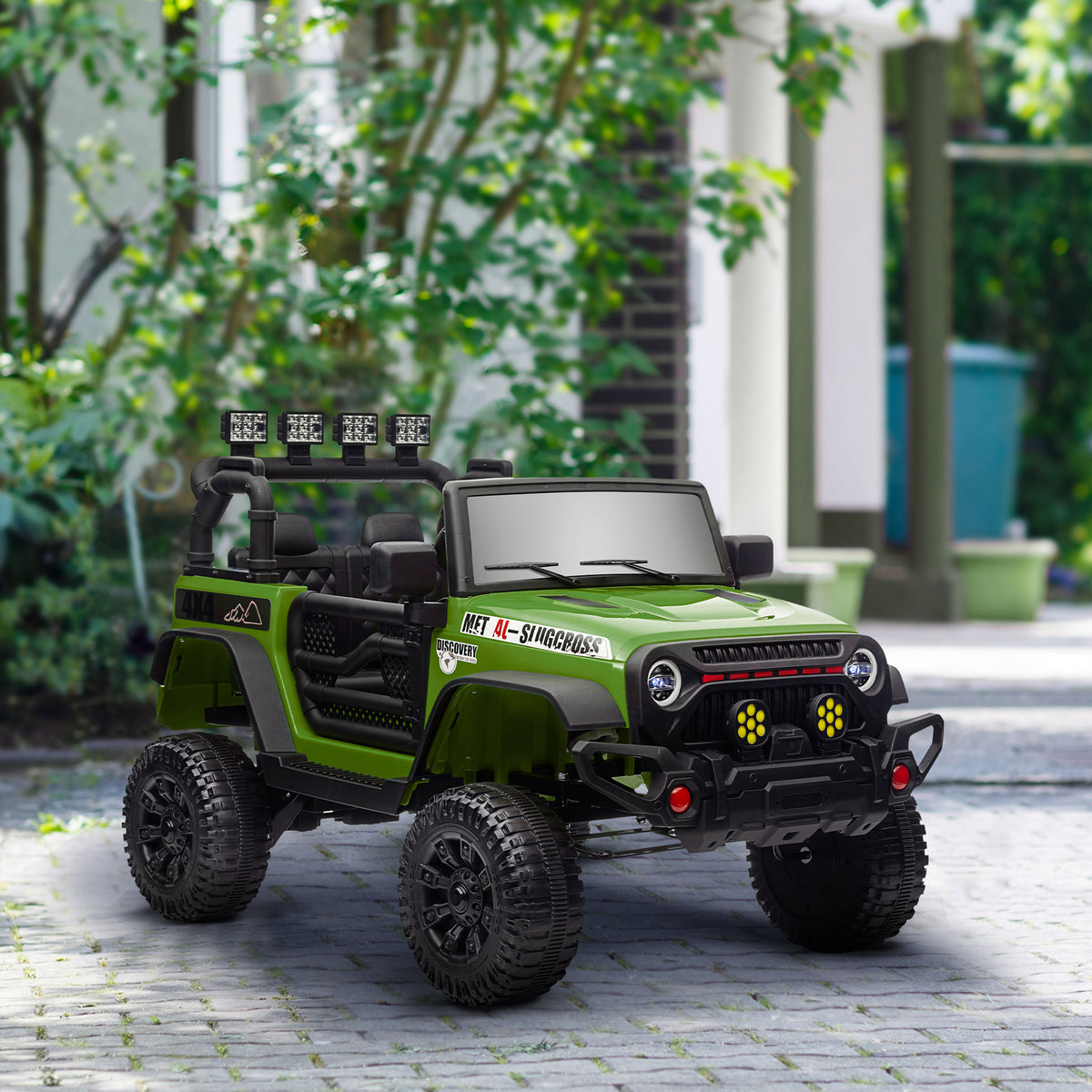 Buggy 4x4 voiture électrique enfant UTV avec télécommande 2.4Ghz 2 moteurs 12 V vert
