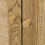Woonkamerbuffet opbergmeubel met kasten met rotangdeuren en verstelbare plank, natuurlijk hout