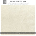 Toile de rechange pour pavillon tonnelle tente toit de remplacement gazebo de jardin polyester 180 g/m² 3 x 3 m crème