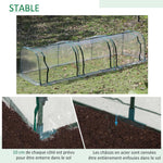 Mini Serre de Jardin, Mini Serre Tunnel, Serre à Tomates 3,5L x 1l x 0,8H m, Acier, PVC Anti-UV, 3 Fenêtres