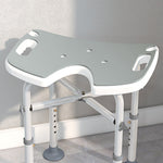 Tabouret de douche siège de douche hauteur ajustable 39-51,5 cm barre d'appui à ventouse patins à ventouse gris