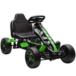 Kart à pédales pour enfants, karting enfant 3 à 6 ans avec roue libre, frein, roues EVA antidérapantes, vert