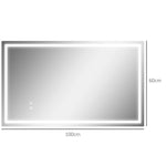 Miroir salle de bain éclairage LED miroir lumineux salle de bain mural interrupteur tactile lumière 3 couleurs 100 x 60 cm