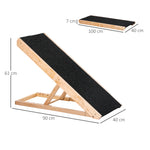 Rampa plegable para perros de raza grande, escalera para perros para sofá con altura ajustable de 26-61 cm, negro