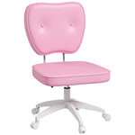 Chaise de bureau sans accoudoirs, fauteuil de bureau, hauteur réglable, pivotant 360°, 46 x 59 x 82-92 cm, rose
