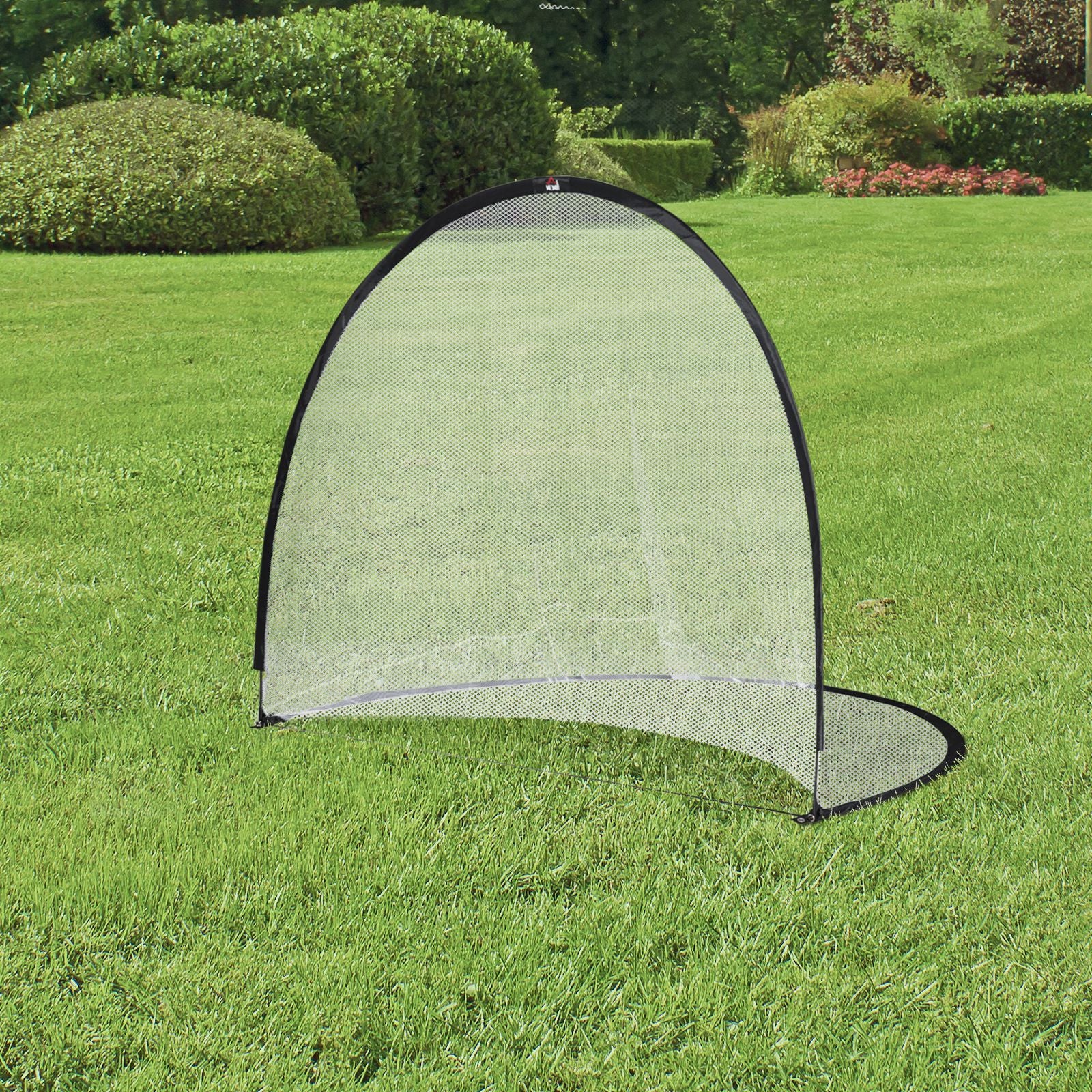 Cage de Football système Pop Up avec sac de transport et piquets de fixation dim. 247L x 203l x 201,5H cm noir et blanc