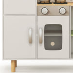 Cuisine enfant 3-8 ans jeu d'imitation avec machine à glaçons, évier mobile en acier inoxydable 84 x 34 x 89 cm blanc