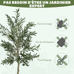 Olivier artificiel 180 cm plante artificielle intérieur, décoration pour maison, bureau, salon, chambre