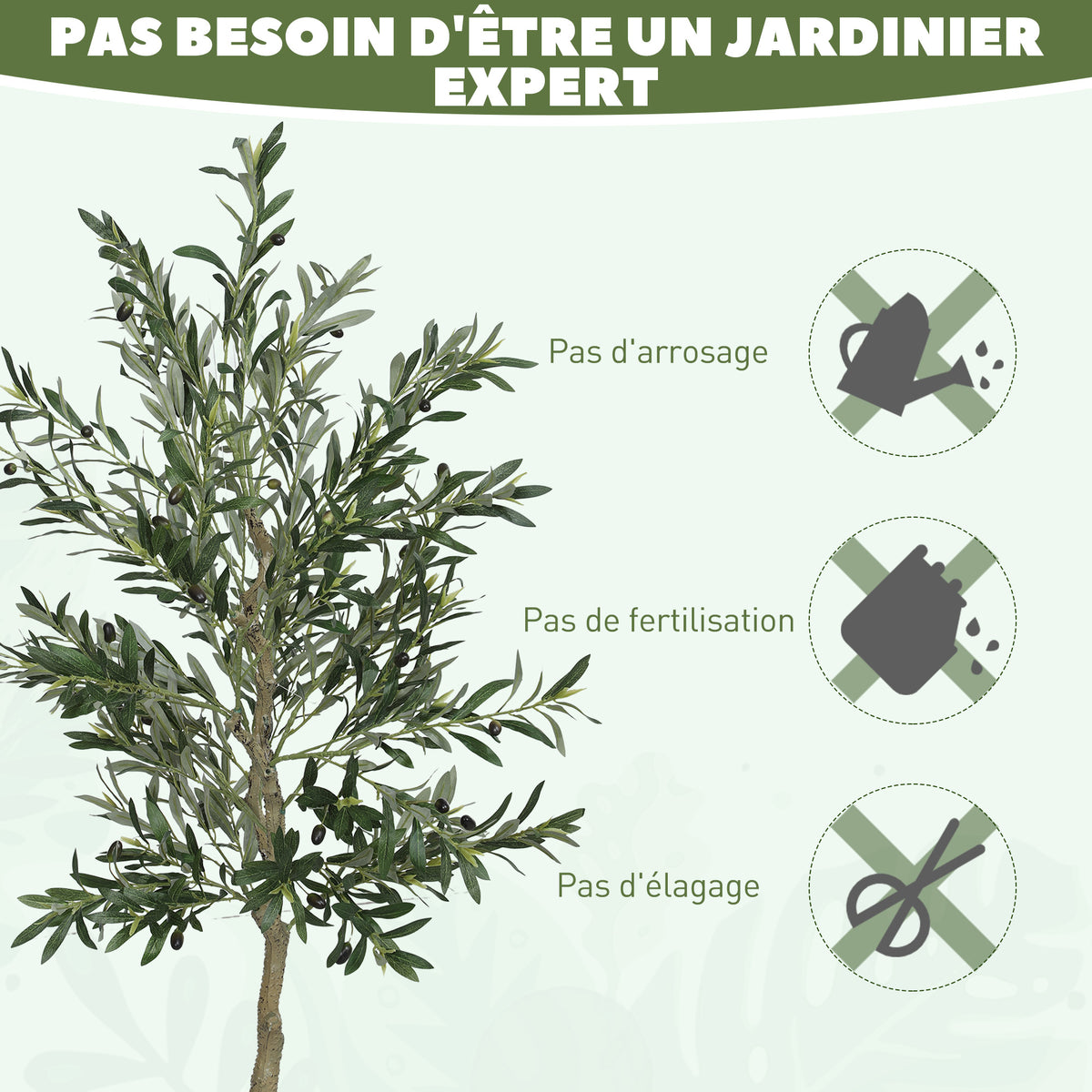 Olivier artificiel 180 cm plante artificielle intérieur, décoration pour maison, bureau, salon, chambre