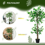 Arbre Artificiel Plante Artificiel ficus Hauteur 1,2 m Tronc Branches Liane Lichen Feuilles Grand réalisme Pot