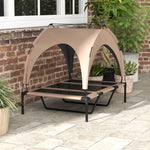 Lit pour chien chat sur pieds lit chien surélevé velum anti-UV oxford sac de transport 106 x 76 x 94 cm café