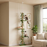 Krabpaal plafondspanner in hoogte verstelbaar 37 x 21 x 202- 242 cm 4 niveaus groen