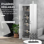 Armoire 2 portes meuble de rangement avec 5 étagères, style contemporain, 60L x 36,5l x 175H