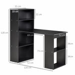 Bureau informatique, bureau avec rangement, 6 compartiments ouverts, table d'ordinateur pour chambre, studio