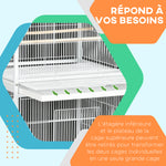 Volière intérieure cage à oiseaux sur roulettes design maison mangeoires perchoirs portes plateaux excréments amovibles