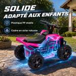 Haurrentzako Quad Elektrikoa 6 V, Haurrentzako Auto Elektrikoa, Litiozko Bateria, Gehienezko Abiadura 2 Km/O, 18-48 Hilabete, Arrosa