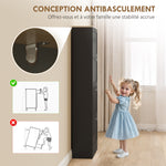 Meuble à chaussures 24 paires, armoire à chaussures avec 4 tiroirs rabattables, étagères réglables, 60x23,5x153cm, noir