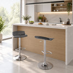 Lote de 2 taburetes de bar de diseño contemporáneo, giratorios 360°, de altura regulable, con reposapiés, 39x39x67-87 cm, negros