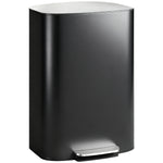 Pattumiera da cucina 50L, pattumiera a pedale, secchio interno rimovibile, coperchio a chiusura rallentata, 45,1x36,5x62,6cm, nero