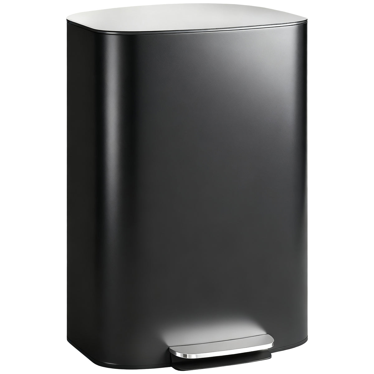Pattumiera da cucina 50L, pattumiera a pedale, secchio interno rimovibile, coperchio a chiusura rallentata, 45,1x36,5x62,6cm, nero