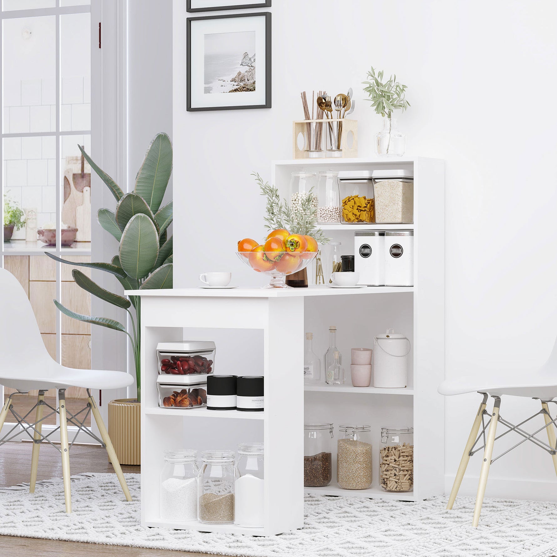 Bureau informatique, bureau avec rangement, 6 compartments ouverts, table d'ordinateur pour chambre, studio, 120
