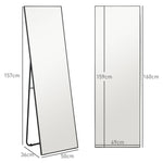 Grand miroir pleine longueur rectangulaire, 50 x 160 cm, miroir sur pied, mural ou pocé contre mur, noir