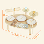 Jeux de Tambours pour Bébé, Tambour bébé avec Xylophone pour Tout-Petits, Instruments de Musique en Bois, Naturel