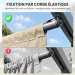 Toile de toit pour pergola tonnelle rétractable de 3 x 3 m - toile uniquement 250 x 255 cm beige