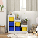 Meuble de rangement pour jouets des enfants avec 6 bacs amovibles, 3 niveaux de rangement, 96 x 38,5 x 90, multicolore
