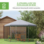Buitenren voor kippen 10 m², gaasren 400 x 346 x 263 cm - overdekte ruimte - 10-15 kippen