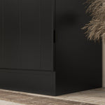 Buffet haut cuisine, armoire de cuisine avec 4 portes à 6 niveaux et étagères réglables, 76 x 40 x 176,7 cm, noir