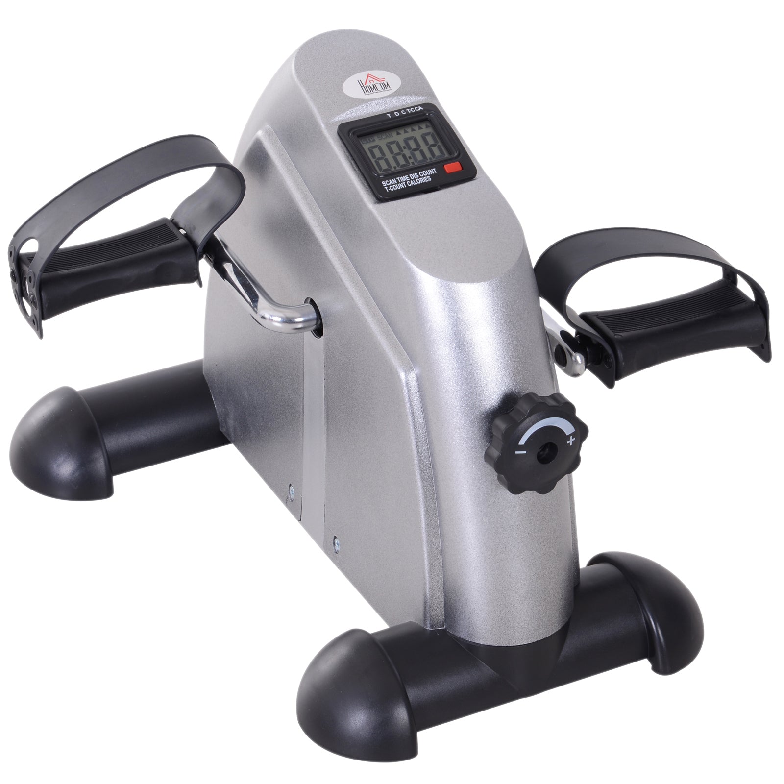 Mini vélo d'appartement pour jambes bras appareil de fitness avec écran LCD dim. 39L x 40l x 31H cm argenté