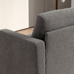 Canapé 2 places 120 cm avec coussins de dossier amovibles, tissu chenille pour salon, chambre, bureau, gris foncé