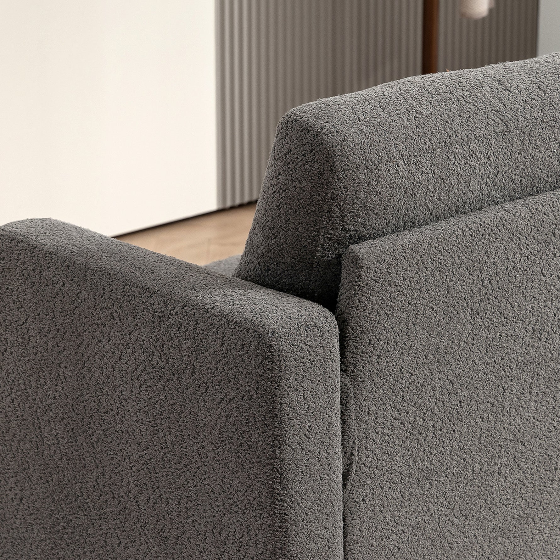 Canapé 2 places 120 cm avec coussins de dossier amovibles, tissu chenille pour salon, chambre, bureau, gris foncé