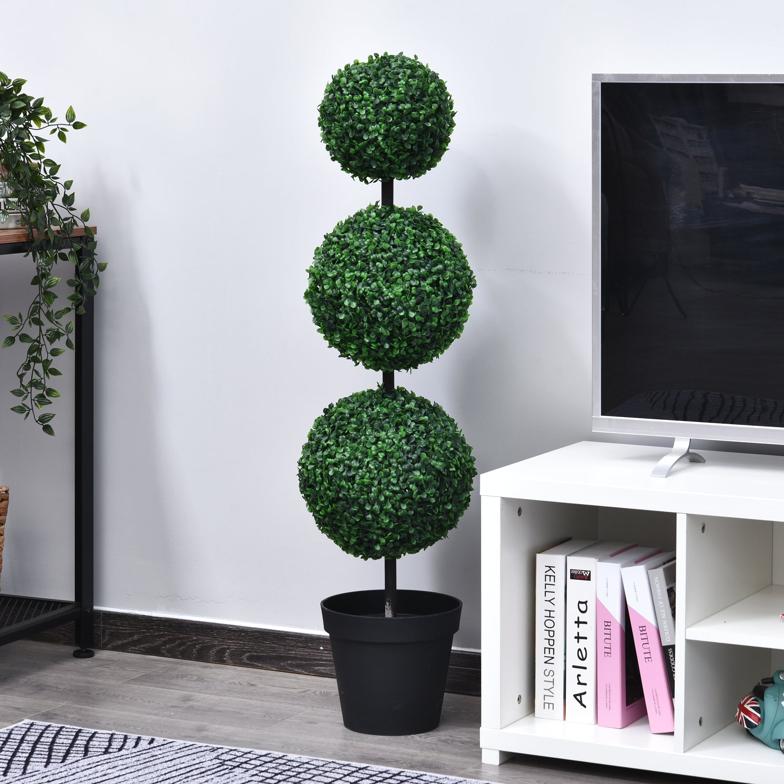 Buis Artificiel topiaire Artificielle en Forme de Boules dim. Ø 30 x 112H cm Vert