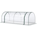 Serre de Jardin Tunnel mini serre tunnel serre à tomates 2,5L x 1l x 0,8H m Grande Porte zippée bâche Plastique Transparent métal époxy Vert
