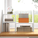 Étagère de bureau modulable, organisateur de bureau multifonctionnel, 2 pièces, MDF, blanc