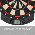 Cible jeu de fléchettes électronique 26 Jeu principals et 185 jeux variations cibles électroniques pour 8 joueurs 30 flechette pointe affichage LCD haut-parleur noir