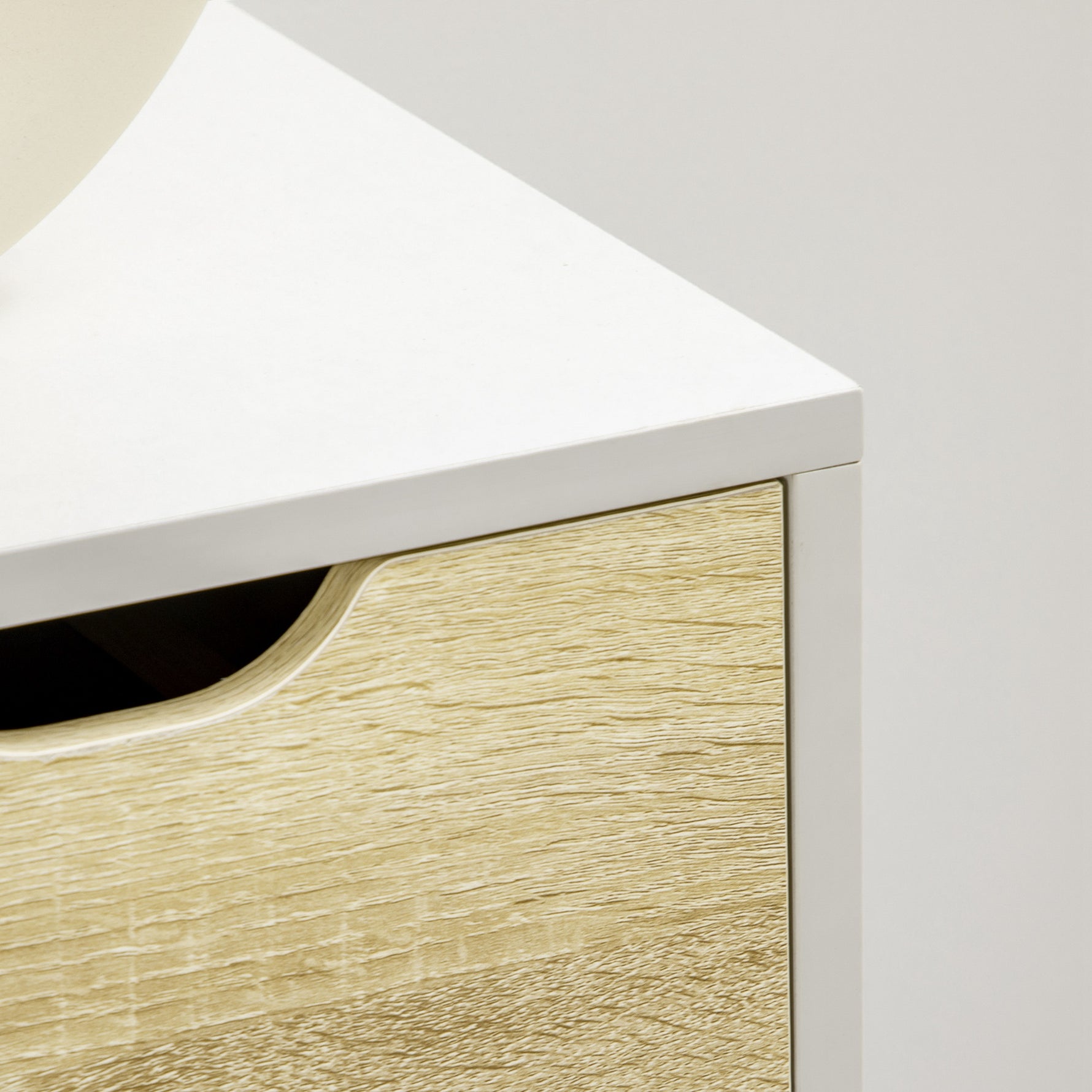Commode 5 tiroirs meuble de rangement 4 pieds biseautés - bois, 60 x 40 x 77,5 cm, blanc