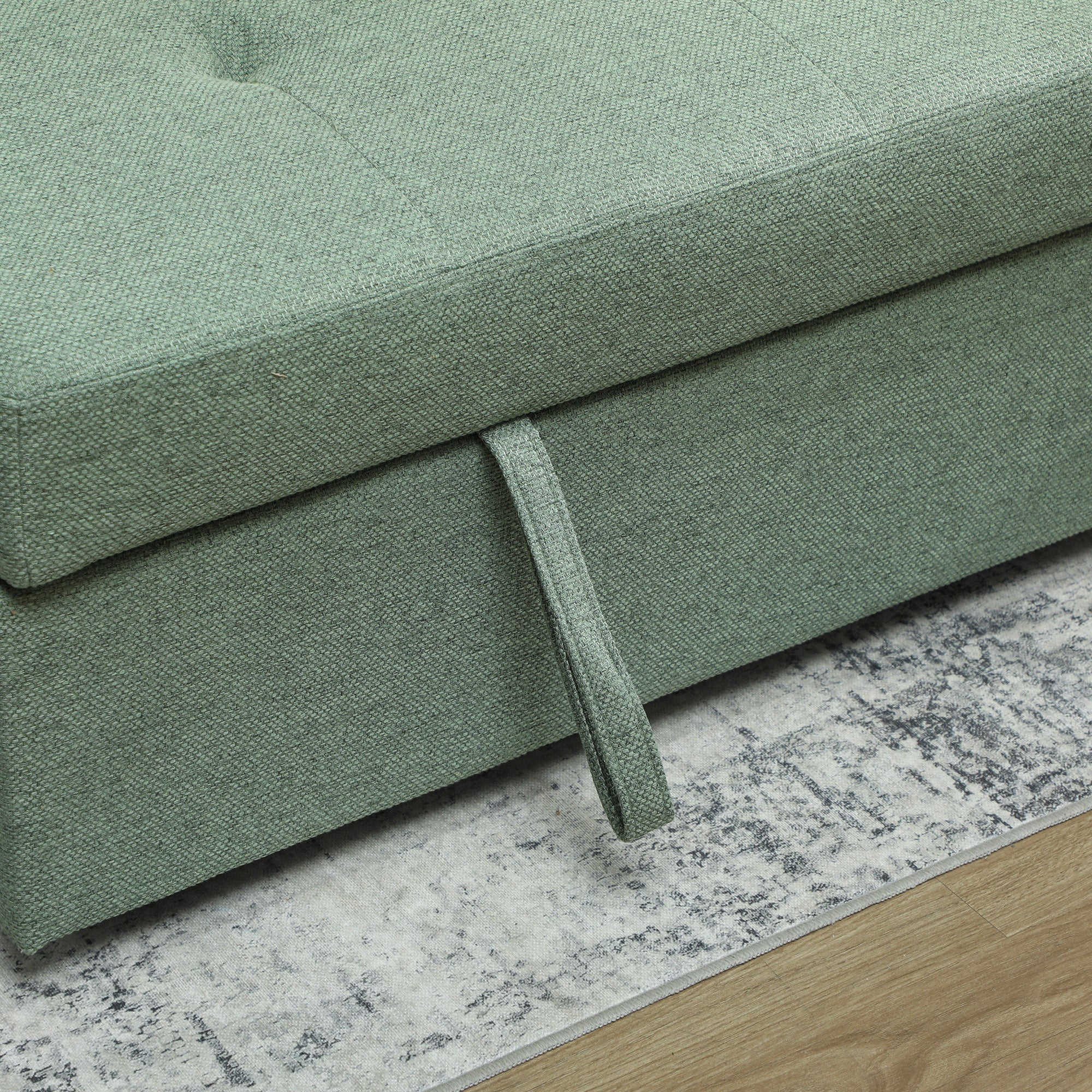 Canapé Convertible 2 Places 3 en 1, Canapé-Lit Clic Clac 160 cm, Dossier Réglable, Assise Large, 2 Oreillers, Vert