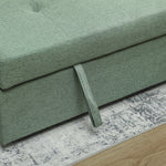 Canapé Convertible 2 Places 3 en 1, Canapé-Lit Clic Clac 160 cm, Dossier Réglable, Assise Large, 2 Oreillers, Vert