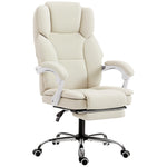 Chaise bureau ergonomique, fauteuil de bureau avec dossier inclinable, hauteur réglable, 64x73x112-120cm, beige