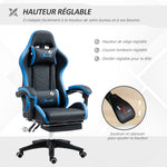 Sedia gaming poltrona da gaming ergonomica con schienale reclinabile a 135° e supporto lombare, 65 x 65 x 121-129 cm nero