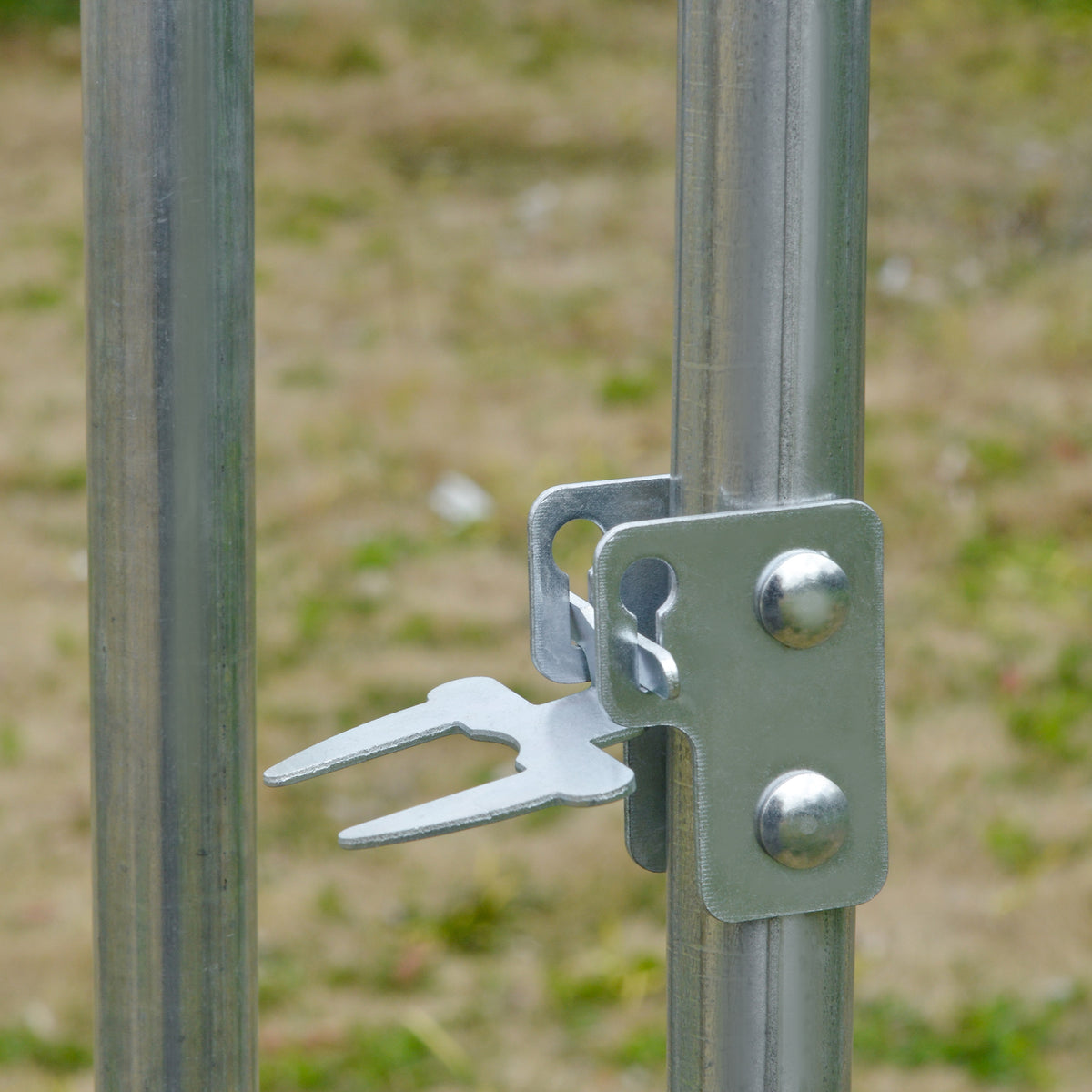 Grande voliera per polli 10,64 m² recinto recintato tetto anti-UV porta bloccabile 2,8 x 3,8 x 1,97 m argentato