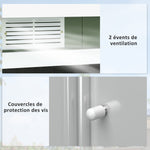 Abri de Jardin 3,6 m² Remise à Outils avec kit de fondation en Acier galvanisé avec Portes coulissantes Vert clair