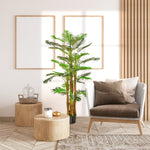 Palmier Artificiel H.1,85 m Arbre Artificiel Tronc Branches Lichen Feuilles Grand réalisme Pot Inclus
