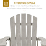 Fauteuil adirondack Fauteuil de Jardin Chaise de Jardin de Plein Air dim. 78L x 89P x 88H cm Bois Massif Sapin