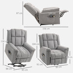 Fauteuil releveur électrique avec fonction massage et chauffage, fauteuil relax électrique dossier inclinable gris foncé