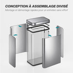 Poubelle à capteur 60 L avec couvercle à fermeture douce, poubelle de cuisine automatique en acier inoxydable, argenté