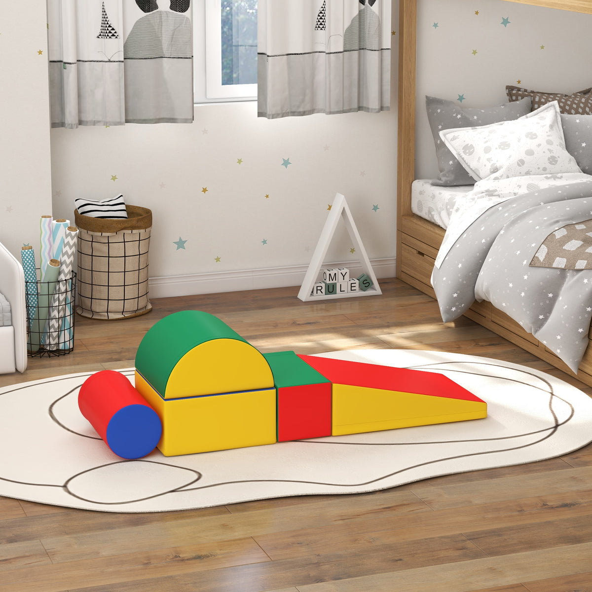 Module motricité bébé 5PCS parcours motricité bébé en mousse EPE pour enfants d'âge préscolaire, multicolore